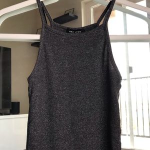 New Look Grey Sparkle Halter Tank Top